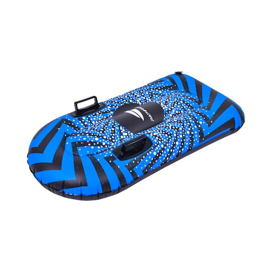 Pool Central 3.2ft. Inflatable Long Black & Blue Ride-On Pool Float & Snow Tube